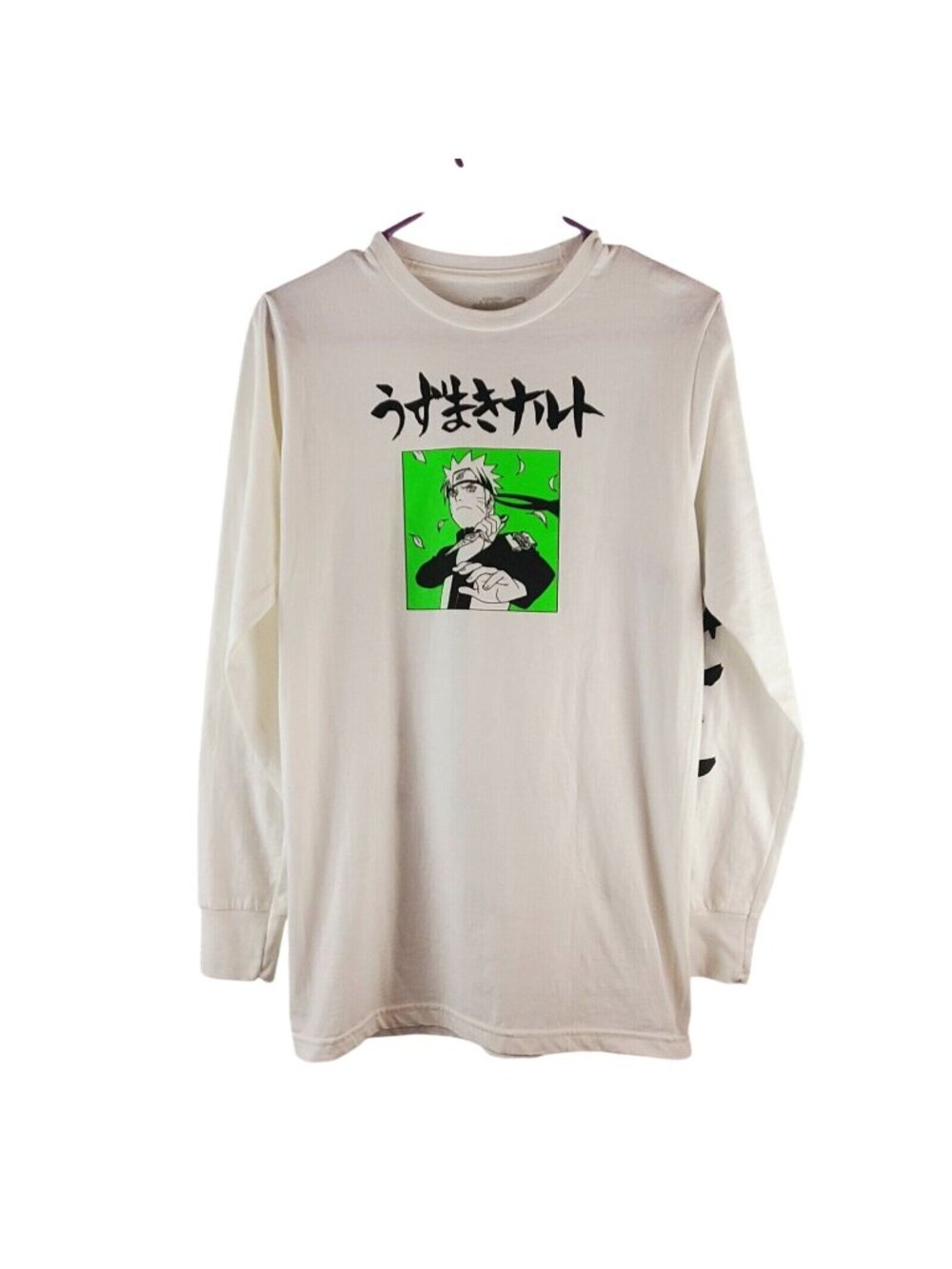 Naruto Shippuden Men's LS White Double Sided T-Shirt Ripple Junction Sz S NWOT